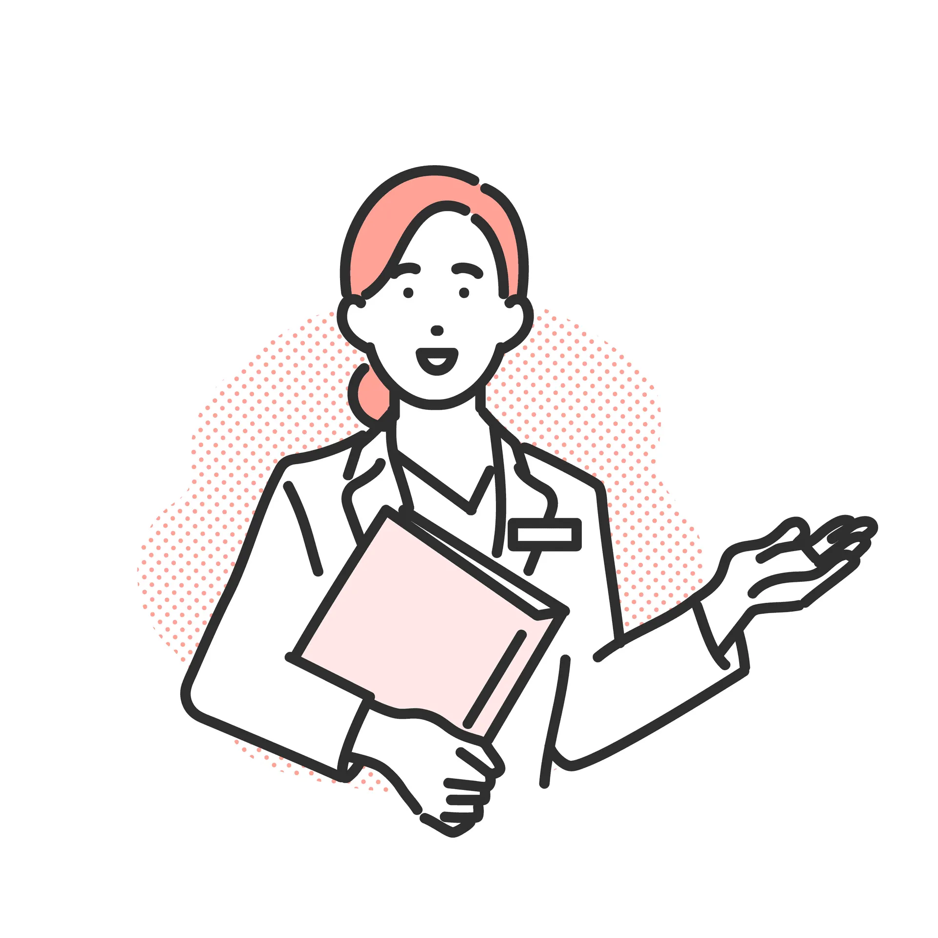 オンライン診療で医師の指導を受けるイメージイラスト
