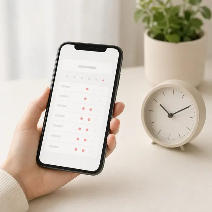 スマートフォンで空き時間を確認して予約するイメージ